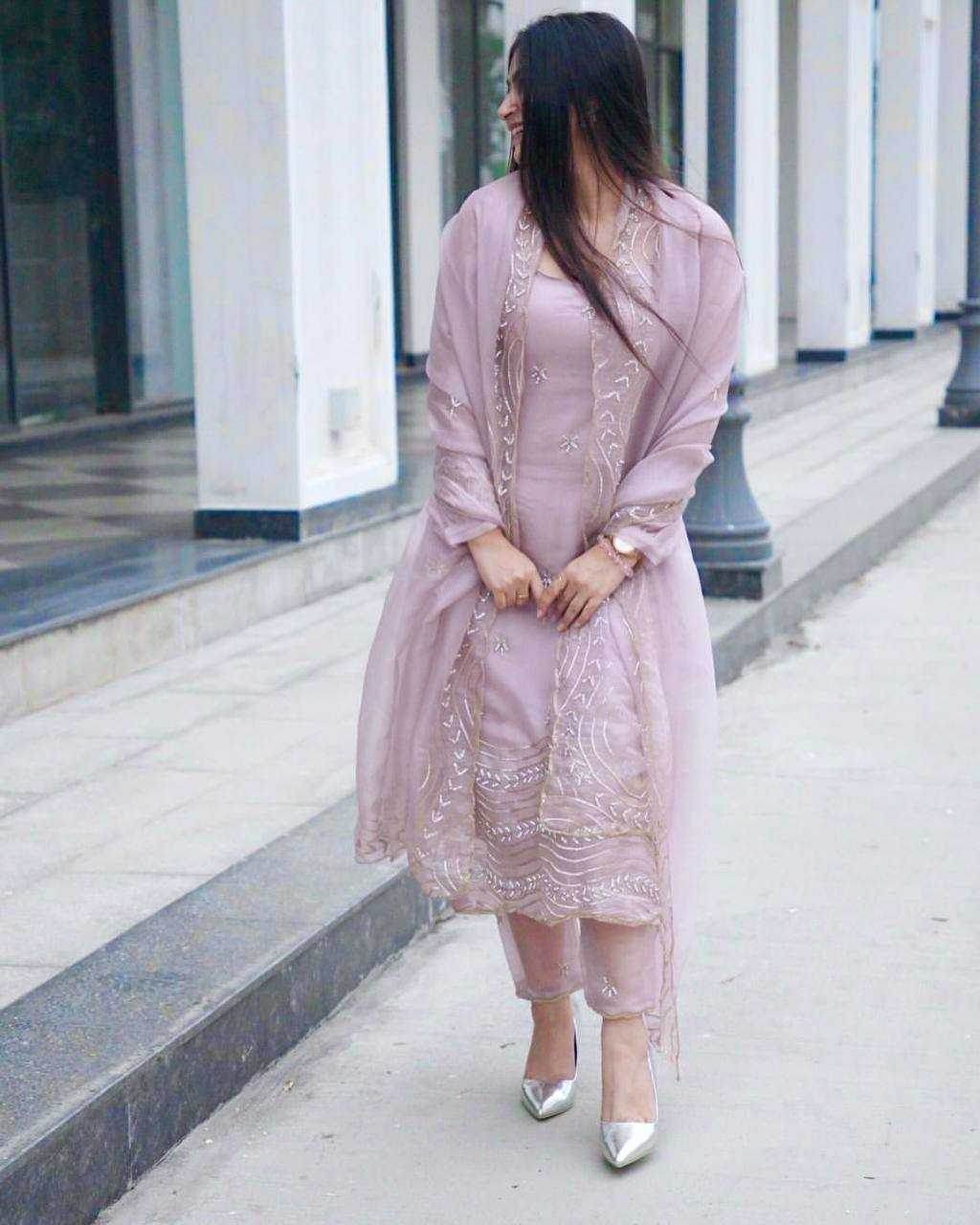 Soft Silk Long Kurtis Kurti Bottom Pants With Dupatta - MYLUXURY LANE ENTERPRISE